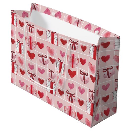 Grote cadeautas met 'Wrapped with Love' (Voorkant Gekanteld)