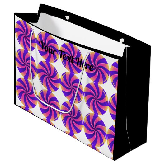 Grote cadeautas met zwarte tekst boodschappentas (Voorkant Gekanteld)