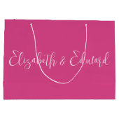 Grote cadeautas - Roze en witte tekst (Achterkant)