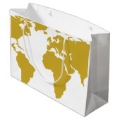 Grote Cadeauverpakking - Gold-Wereldkaart Large Cadeautasje (Achterkant Gekanteld)