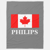 Grote Canadese vlag, aangepaste kleurendeken Fleece Deken (Voorkant)