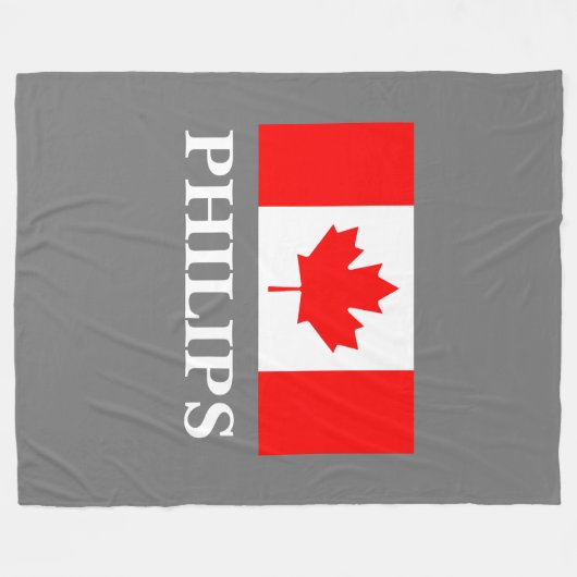 Grote Canadese vlag, aangepaste kleurendeken Fleece Deken (Voorkant (Horizontaal))