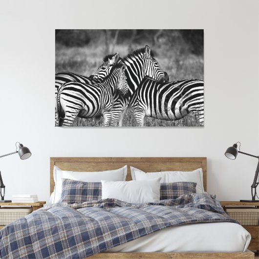 Grote Canvas - Afrikaanse Zebra's (Insitu (Slaapkamer))