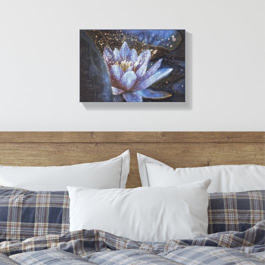 Grote Canvas bloem Muurkunst sprankelend decor bla (Insitu (Slaapkamer))