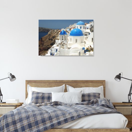 Grote Canvas Print - Santorini Griekenland (Insitu (Slaapkamer))