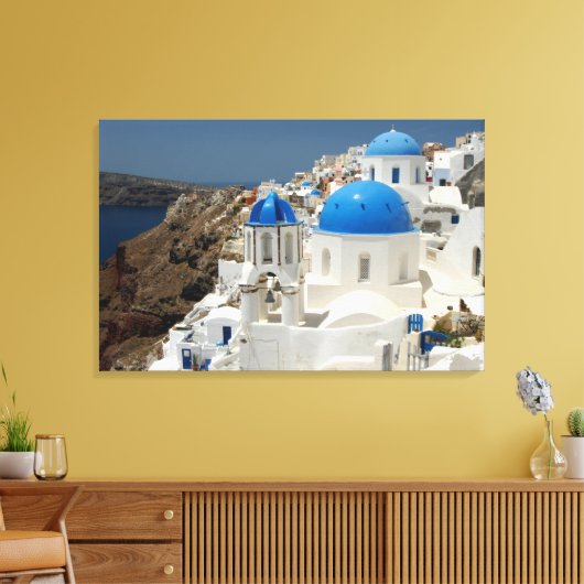 Grote Canvas Print - Santorini Griekenland (Insitu (Woonkamer))