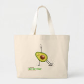 Grote Canvas tas, 100% katoen, met avocado yogi Grote Tote Bag (Voorkant)