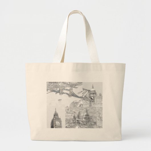 Grote Canvas tas - Icons van Londen (Voorkant)