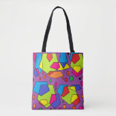 Grote canvas tas kleuren op paars (Voorkant)