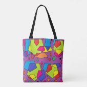 Grote canvas tas kleuren op paars (Achterkant)