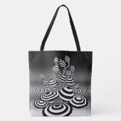 Grote Canvas tas Magic Mushrooms optisch ontwerp. (Voorkant)