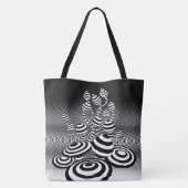 Grote Canvas tas Magic Mushrooms optisch ontwerp. (Achterkant)