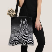 Grote Canvas tas Magic Mushrooms optisch ontwerp. (Dichtbij)