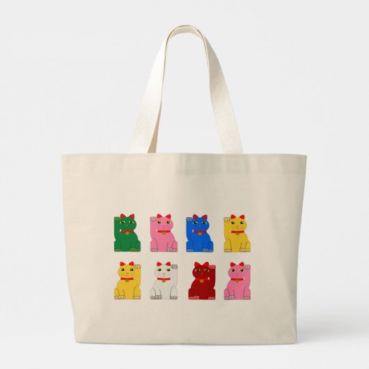 Grote Canvas tas maneki neko (Achterkant)