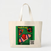 Grote canvas tas met neus (Voorkant)