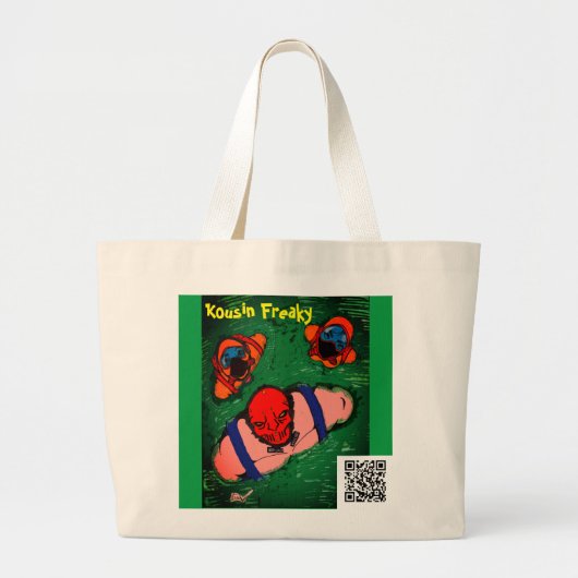 Grote canvas tas met neus (Voorkant)