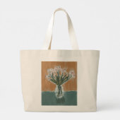 Grote Canvas tas met Roze Tulpen Schilderen (Achterkant)