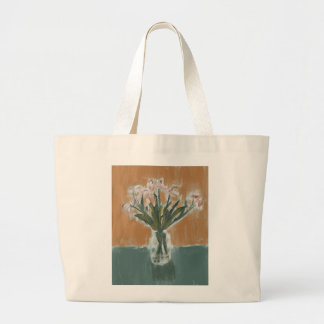 Grote Canvas tas met Roze Tulpen Schilderen