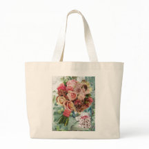 Grote Canvas tas met Rozen en champagne