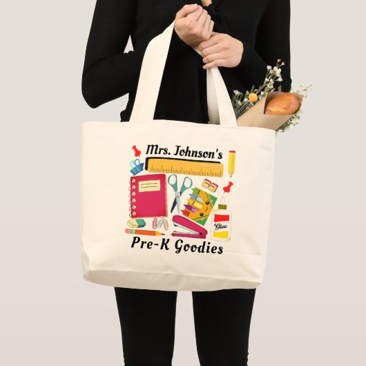 Grote Canvas tas van de leerschool van voor het K (Voorkant (product))