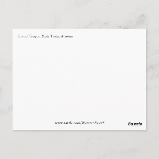 Grote Canyon Pakmuildieren op het pad Briefkaart (Achterkant)