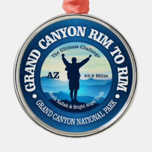 Grote Canyon Rim tot Rim (V) Metalen Ornament