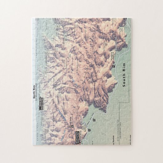 Grote Canyon South Rim kaart puzzel Legpuzzel (Verticaal)