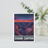 Grote Canyon Zonsondergang Nachtelijke Hemel Briefkaart (Staand voorkant)