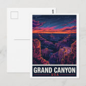 Grote Canyon Zonsondergang Nachtelijke Hemel Briefkaart (Voorkant / Achterkant)