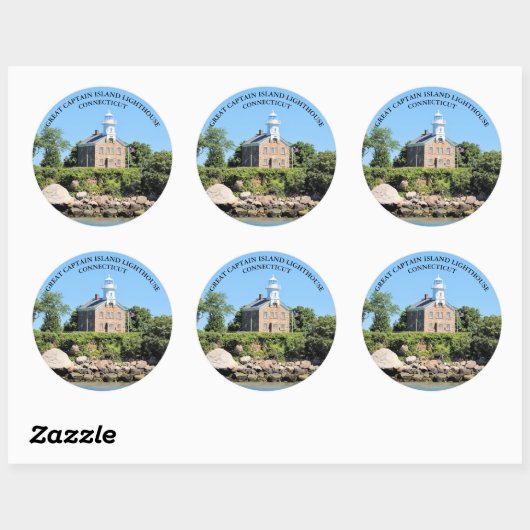 Grote Captain Island Vuurtoren, CT Ronde Sticker (Vel)