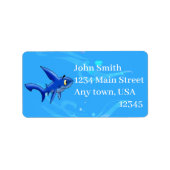 Grote Cartoon haai Etiket (Voorkant)