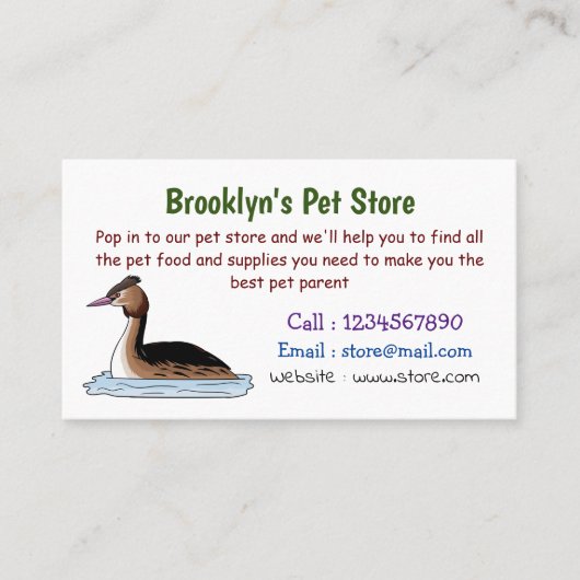 Grote cartoon-illustratie visitekaartje (Voorkant)