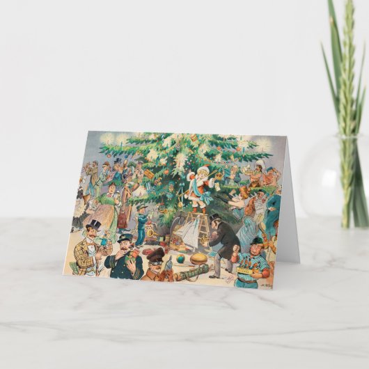 Grote Cartoon Kerstboom voor Kinderen Kaart (Voorkant)