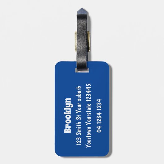 Grote cartoon van de zeeduivel bagagelabel (Achterkant verticaal)