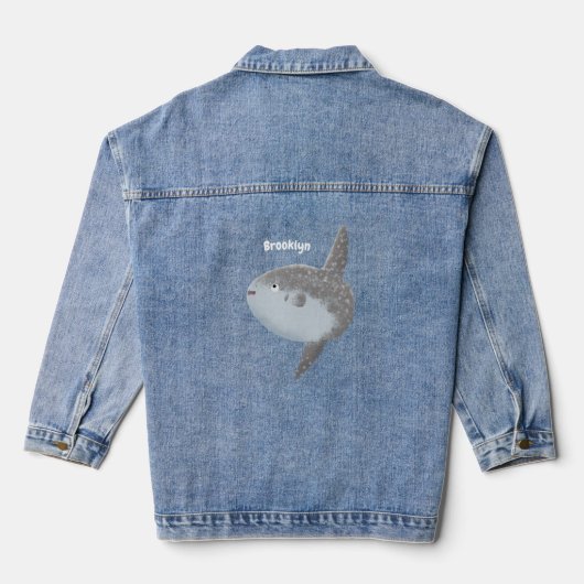 Grote cartoon van de zeeduivel denim jacket (Achterkant)