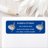 Grote cartoon van de zeeduivel etiket (Insitu)