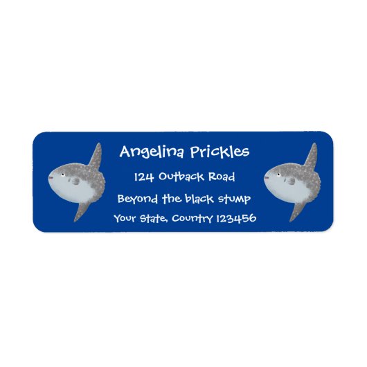 Grote cartoon van de zeeduivel etiket (Voorkant)