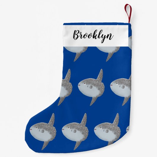 Grote cartoon van de zeeduivel kleine kerstsok (Achterkant)