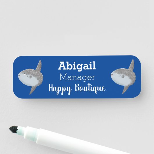 Grote cartoon van de zeeduivel naamplaatje (In situ)