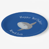 Grote cartoon van de zeeduivel papieren bordje (Gekanteld)