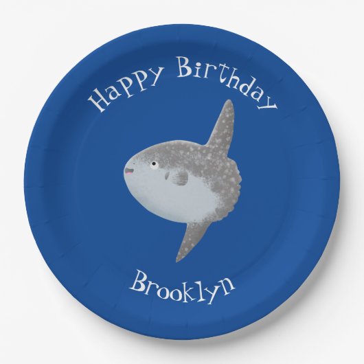 Grote cartoon van de zeeduivel papieren bordje (Voorkant)