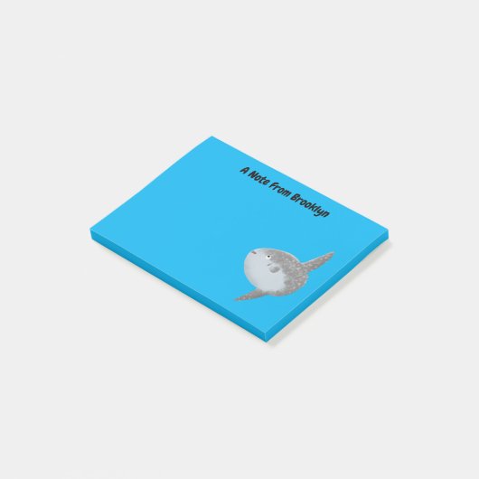 Grote cartoon van de zeeduivel post-it® notes (Schuin)