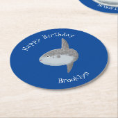 Grote cartoon van de zeeduivel ronde kartonnen onderzetter (Gebogen)