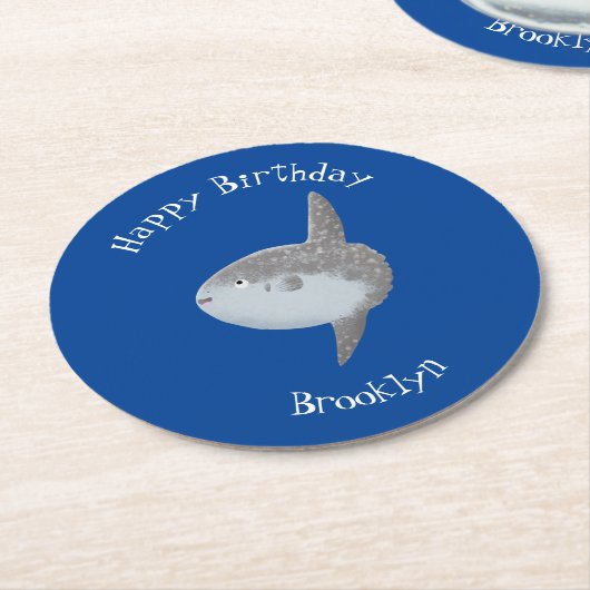 Grote cartoon van de zeeduivel ronde kartonnen onderzetter (Gebogen)