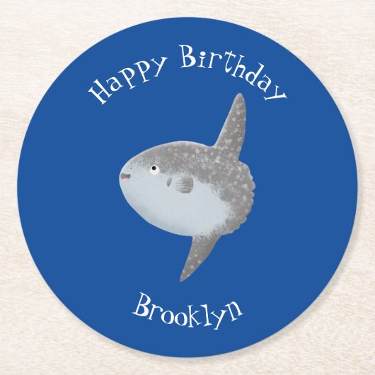 Grote cartoon van de zeeduivel ronde kartonnen onderzetter (Voorkant)