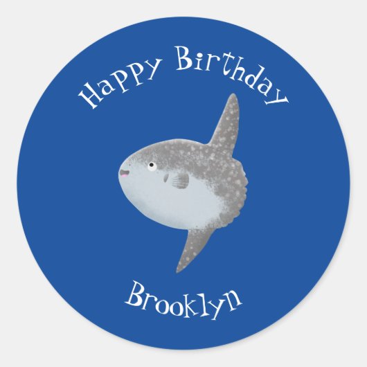 Grote cartoon van de zeeduivel ronde sticker (Voorkant)