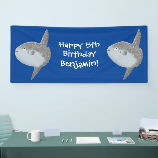 Grote cartoon van de zeeduivel spandoek (Beurs)