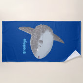 Grote cartoon van de zeeduivel strandlaken (Voorkant)