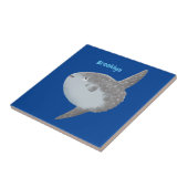 Grote cartoon van de zeeduivel tegeltje (Zijkant)