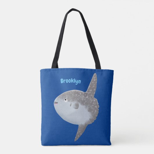 Grote cartoon van de zeeduivel tote bag (Achterkant)